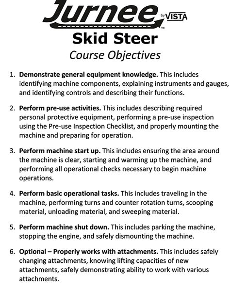 skid steer training manual